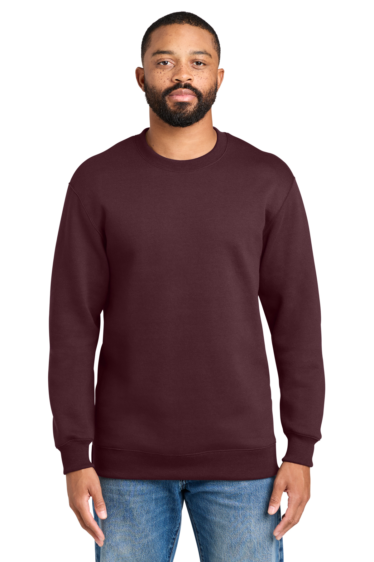 Port & Co Foundation Fleece Pullover Crewneck Sweatshirt - Image 2
